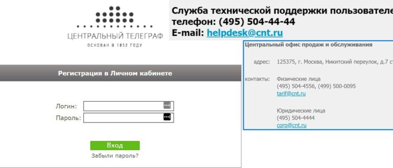 Центральный Телеграф Личный кабинет
