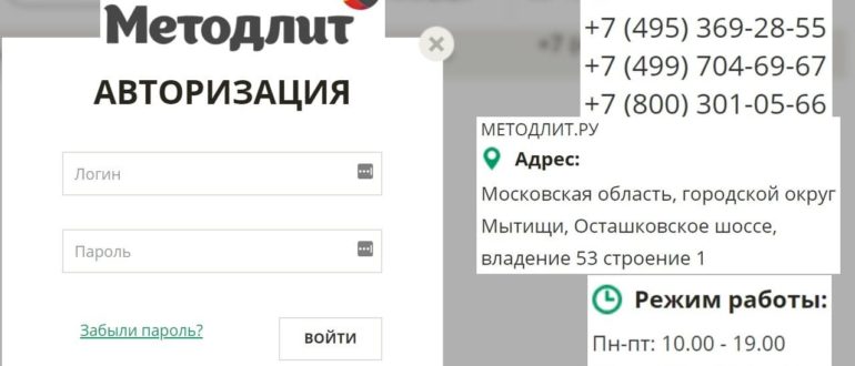 Методлит личный кабинет