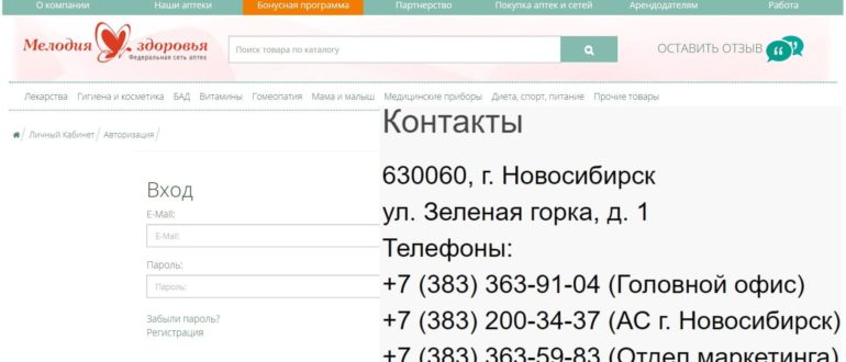 Мелодия здоровья личный кабинет