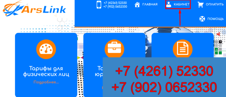 арслинк личный кабинет