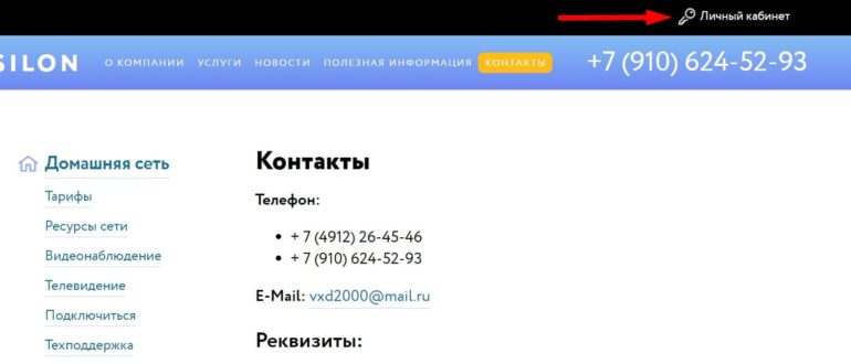 Полянская Домовая Сеть личный кабинет