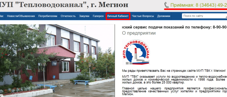 ТВК Мегион личный кабинет