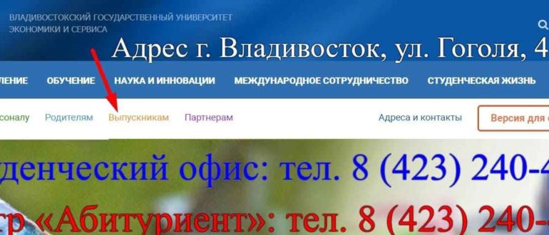 ВГУЭС личный кабинет